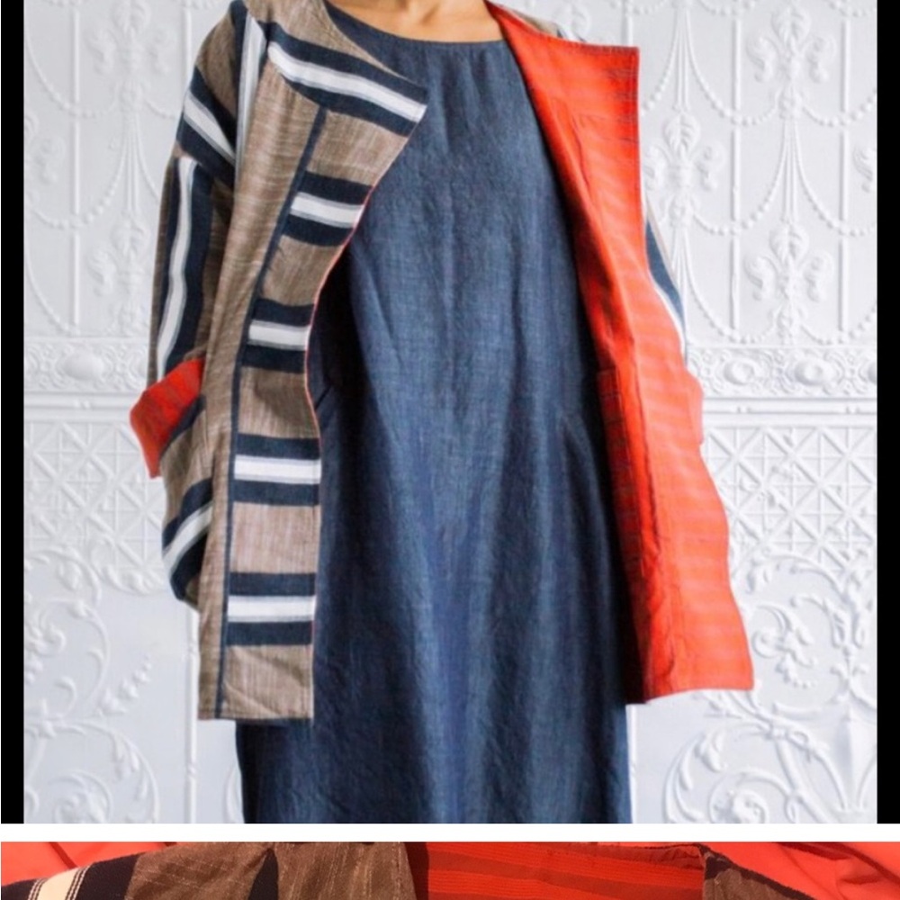 Ace and Jig Reversible Coat with Belt in Captain